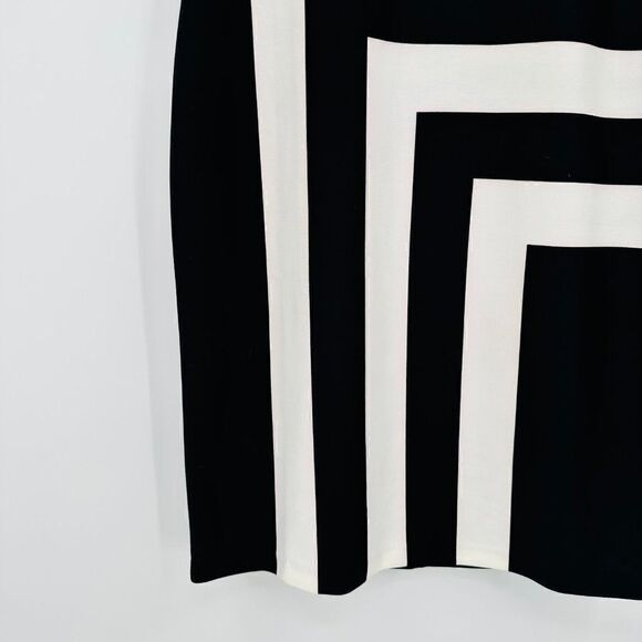 NWT Chico's Size 0.5 Small Black & White Bold Stripe Short Sleeve Sheath Dress - Picture 5 of 10